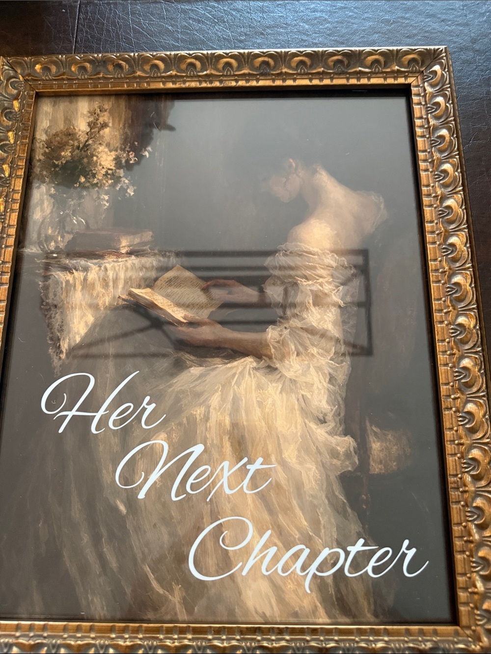 Her Next Chapter Framed Wall Art - White & Gold